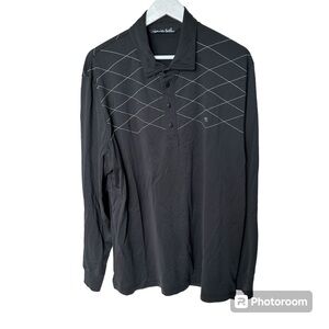 Travis Mathew Black and White Dimond Patterned Golf Long‎ Sleeve Size XL